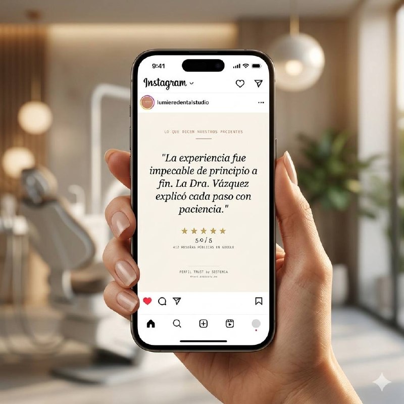 Post de Instagram con reseña Trust en iPhone