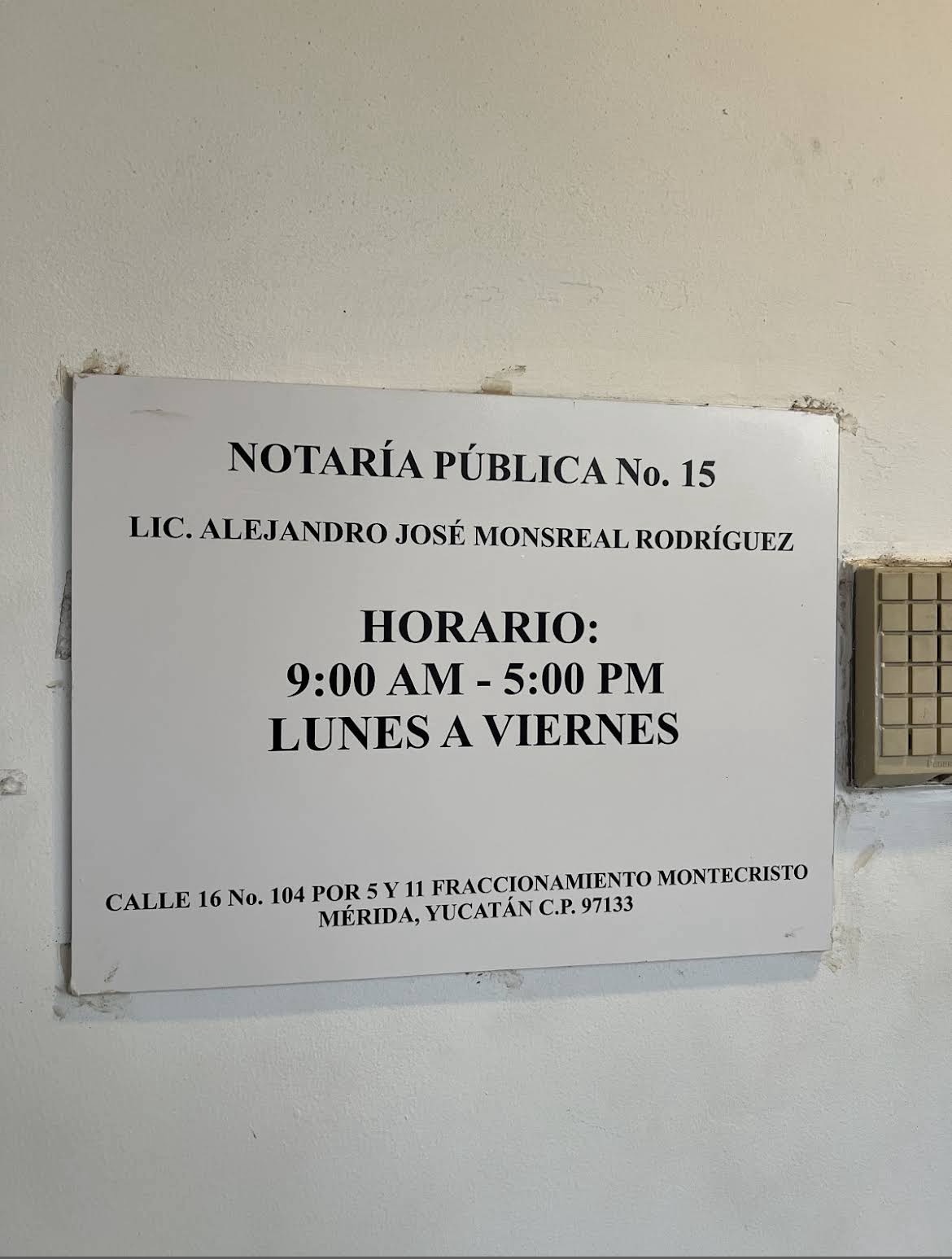 Notaría Pública 15 - Monsreal