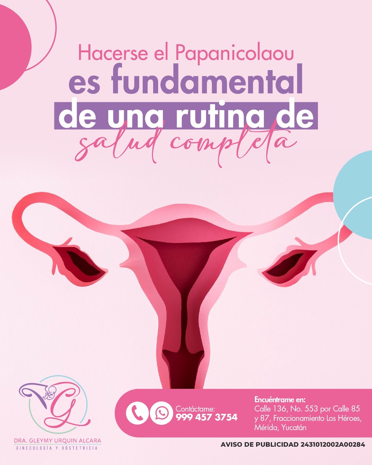 Dra. Gleymy Urquín A. Ginecóloga - Obstetra y Colposcopista.