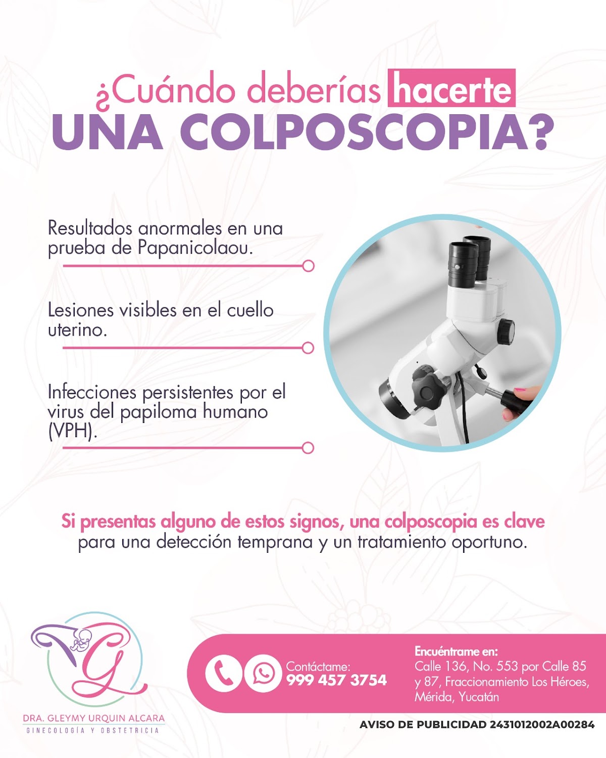 Dra. Gleymy Urquín A. Ginecóloga - Obstetra y Colposcopista. — foto 3