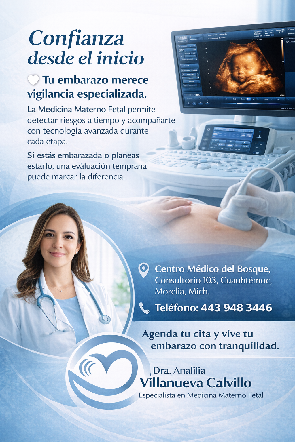 Dra. Analilia Villanueva Calvillo |Medicina Materno Fetal Morelia/Michoacán| Diagnóstico Prenatal|Ultrasonidos Especializados — foto 3
